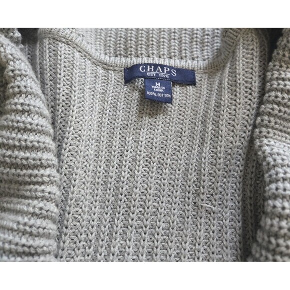 Chaps Women's Gray Cotton Toggle Front Cardigan Sweater Size medium - Picture 3 of 4
